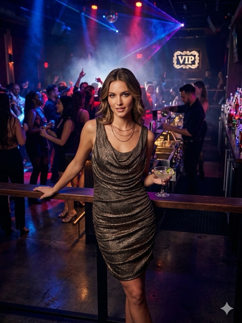 Express Gold Metallic Textured Mini Dress - Picture 1 of 3